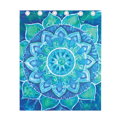 Blue Vishuddha Chakra Mandala Print Curtain