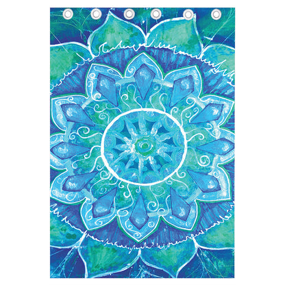 Blue Vishuddha Chakra Mandala Print Curtain