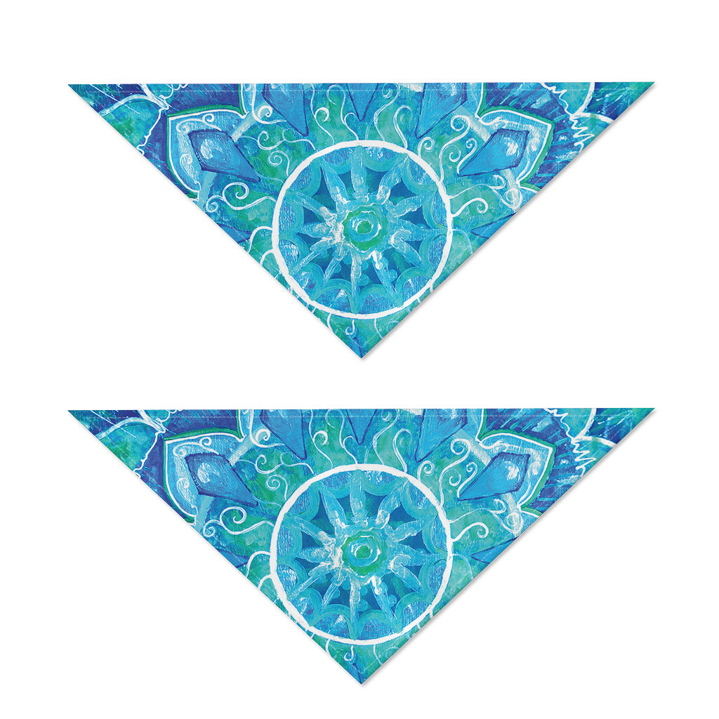 Blue Vishuddha Chakra Mandala Print Dog Bandana