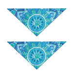 Blue Vishuddha Chakra Mandala Print Dog Bandana