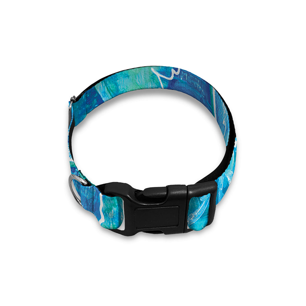 Blue Vishuddha Chakra Mandala Print Dog Collar