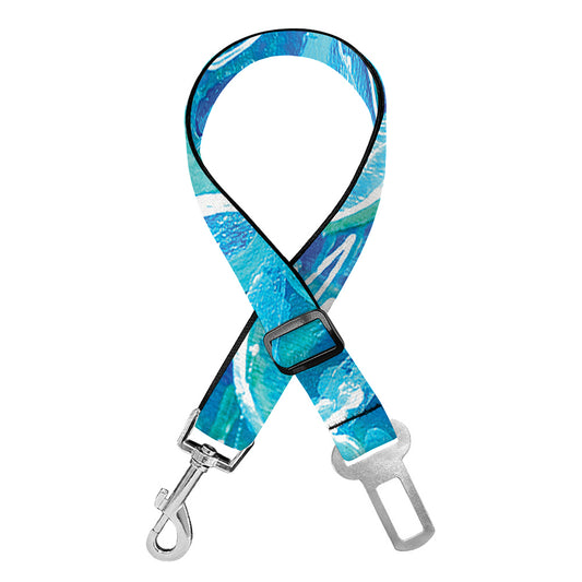 Blue Vishuddha Chakra Mandala Print Dog Seat Belt