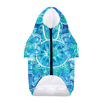 Blue Vishuddha Chakra Mandala Print Dog Zip Up Hoodie