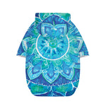 Blue Vishuddha Chakra Mandala Print Dog Zip Up Hoodie