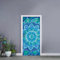 Blue Vishuddha Chakra Mandala Print Door Sticker