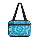 Blue Vishuddha Chakra Mandala Print Double Strap Bible Bag