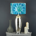 Blue Vishuddha Chakra Mandala Print Drum Lamp Shade