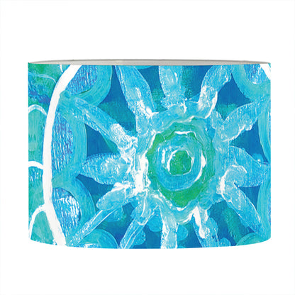 Blue Vishuddha Chakra Mandala Print Drum Lamp Shade