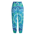 Blue Vishuddha Chakra Mandala Print Fleece Lined Knit Pants
