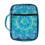 Blue Vishuddha Chakra Mandala Print Front Pocket Bible Bag