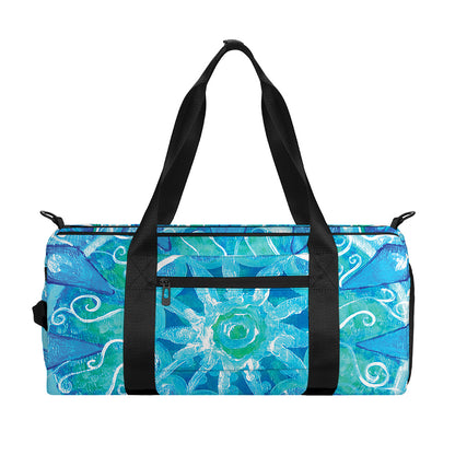 Blue Vishuddha Chakra Mandala Print Gym Bag