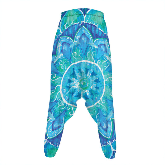 Blue Vishuddha Chakra Mandala Print Hammer Pants