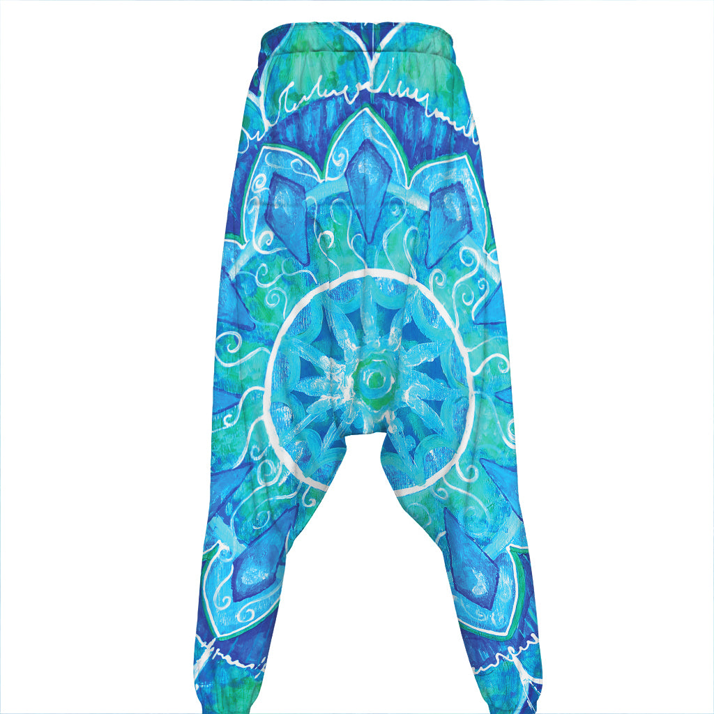 Blue Vishuddha Chakra Mandala Print Hammer Pants