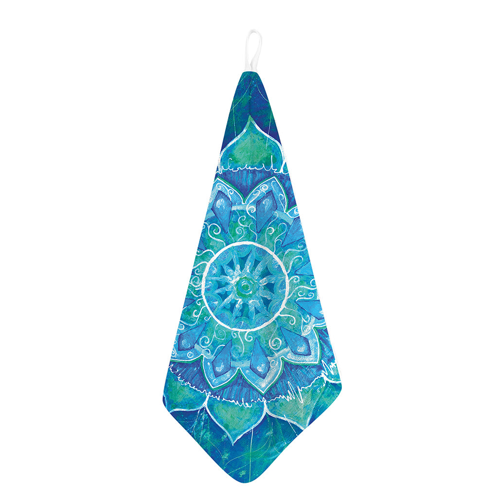 Blue Vishuddha Chakra Mandala Print Hand Towel