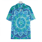 Blue Vishuddha Chakra Mandala Print Hawaiian Shirt