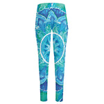 Blue Vishuddha Chakra Mandala Print High-Waisted Pocket Leggings