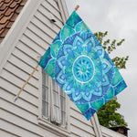 Blue Vishuddha Chakra Mandala Print House Flag