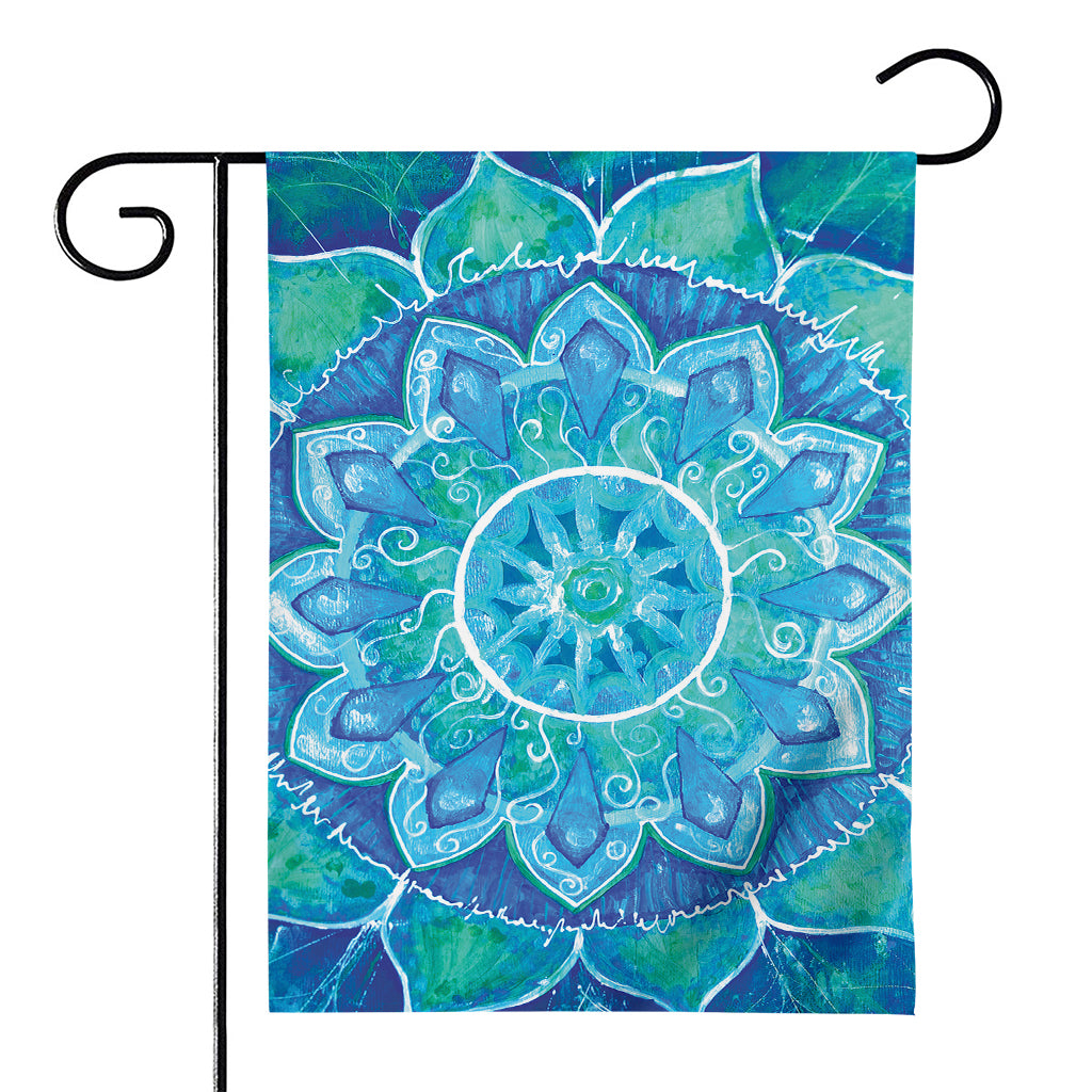 Blue Vishuddha Chakra Mandala Print House Flag