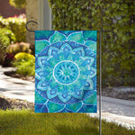 Blue Vishuddha Chakra Mandala Print House Flag