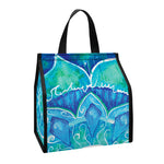 Blue Vishuddha Chakra Mandala Print Insulated Lunch Tote