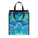 Blue Vishuddha Chakra Mandala Print Insulated Lunch Tote