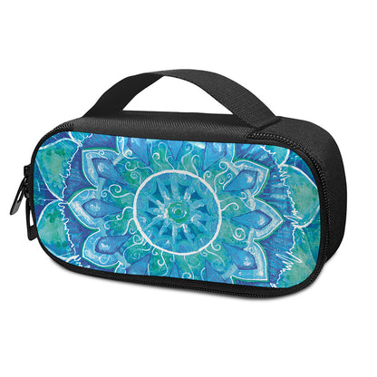 Blue Vishuddha Chakra Mandala Print Insulin Cooler Travel Case