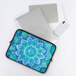 Blue Vishuddha Chakra Mandala Print Laptop Sleeve