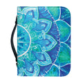 Blue Vishuddha Chakra Mandala Print Leather Bible Cover