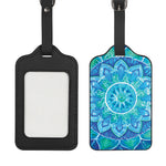 Blue Vishuddha Chakra Mandala Print Luggage Tag