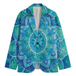 Blue Vishuddha Chakra Mandala Print Men's Blazer
