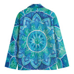 Blue Vishuddha Chakra Mandala Print Men's Blazer