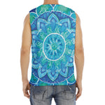 Blue Vishuddha Chakra Mandala Print Men's Fitness Tank Top