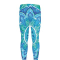 Blue Vishuddha Chakra Mandala Print Men's Leggings