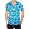 Blue Vishuddha Chakra Mandala Print Men's Shirt