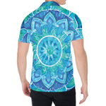 Blue Vishuddha Chakra Mandala Print Men's Shirt