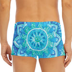 Blue Vishuddha Chakra Mandala Print Men's Short Boxer Briefs