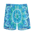 Blue Vishuddha Chakra Mandala Print Men's Athletic Shorts