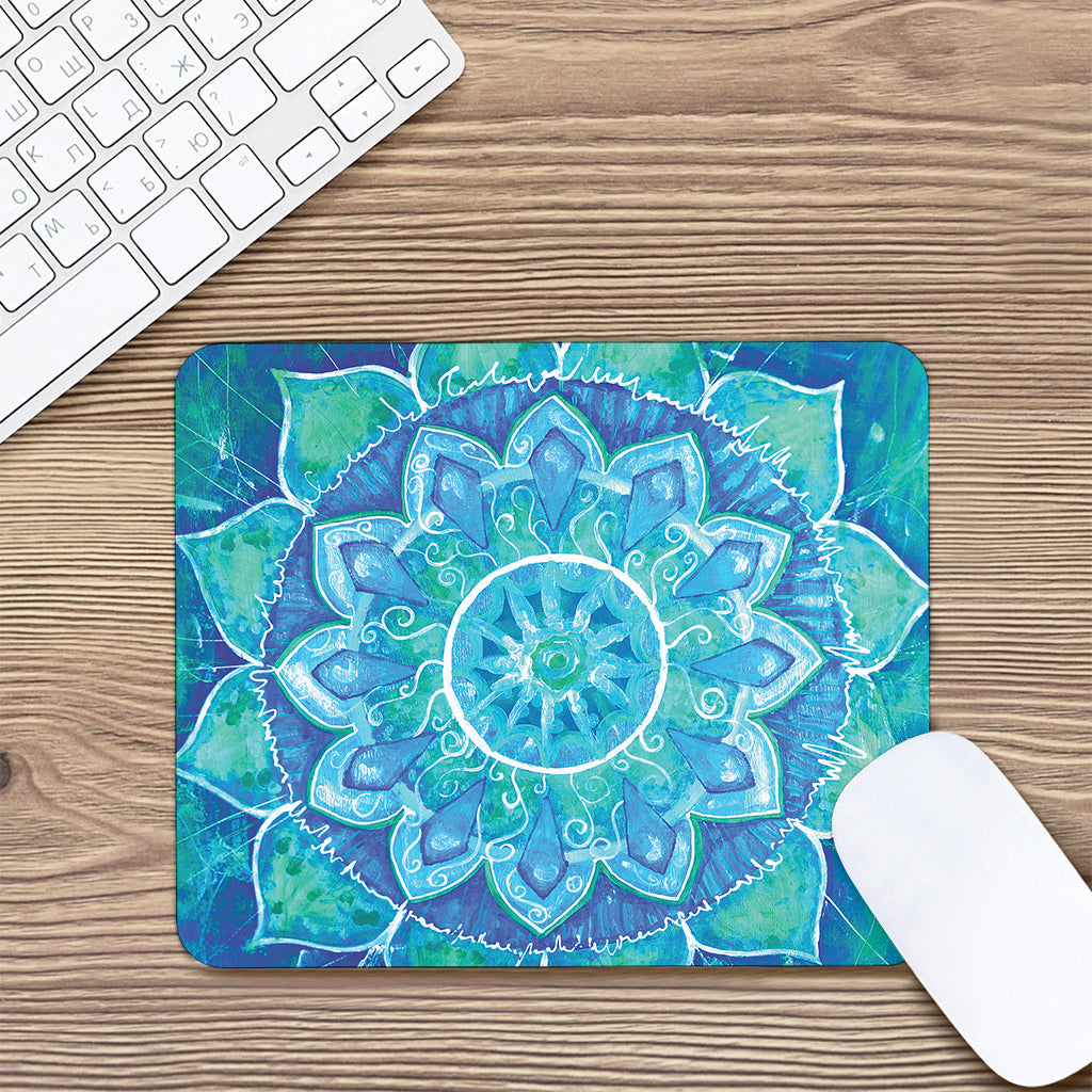 Blue Vishuddha Chakra Mandala Print Mouse Pad