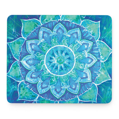 Blue Vishuddha Chakra Mandala Print Mouse Pad