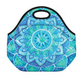 Blue Vishuddha Chakra Mandala Print Neoprene Lunch Bag