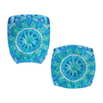 Blue Vishuddha Chakra Mandala Print Office Chair Cover