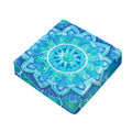 Blue Vishuddha Chakra Mandala Print Outdoor Seat Cushion Cover