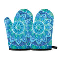 Blue Vishuddha Chakra Mandala Print Oven Mitts