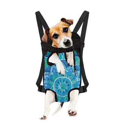Blue Vishuddha Chakra Mandala Print Pet Carrier Backpack