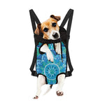 Blue Vishuddha Chakra Mandala Print Pet Carrier Backpack
