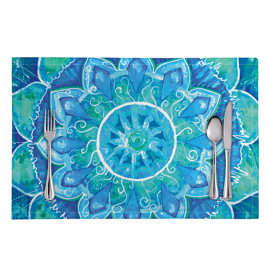 Blue Vishuddha Chakra Mandala Print Placemat