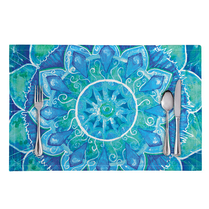Blue Vishuddha Chakra Mandala Print Placemat
