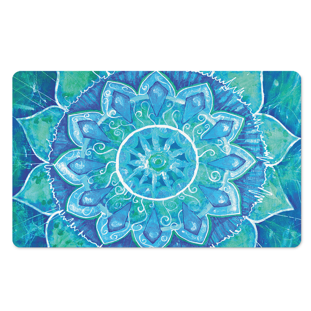 Blue Vishuddha Chakra Mandala Print Polyester Doormat
