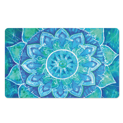 Blue Vishuddha Chakra Mandala Print Polyester Doormat
