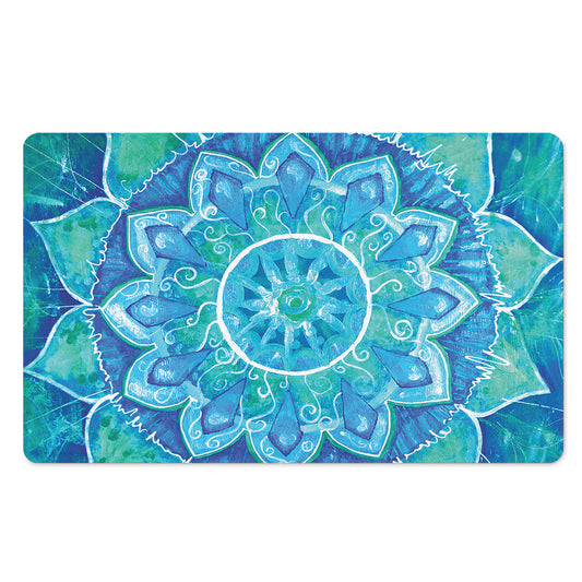 Blue Vishuddha Chakra Mandala Print Polyester Doormat